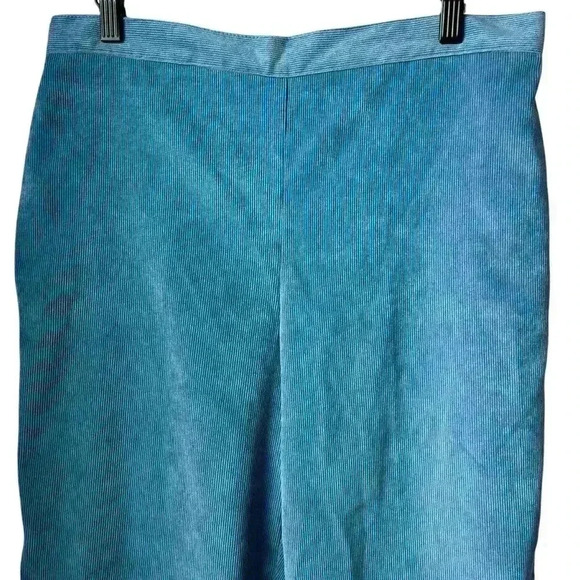 Alfred Dunner Blue Swiss Chalet Sleek Corduroy Short Length Pants Womens Size 10 - Picture 6 of 9